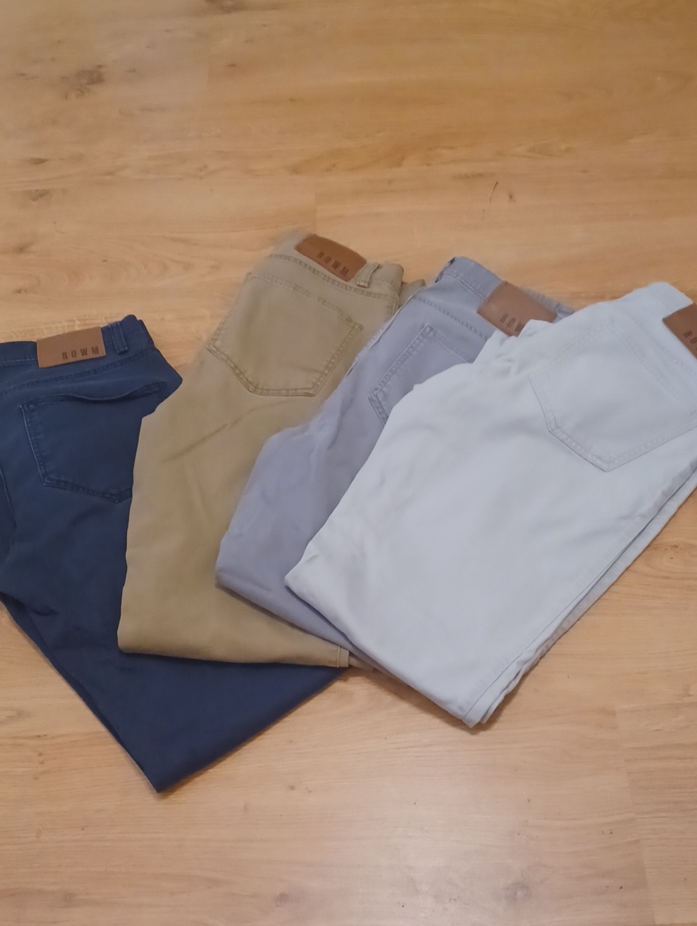Rowm Khaki Jeans 30x32" straight leg 5 pocket lot of 4 GUC